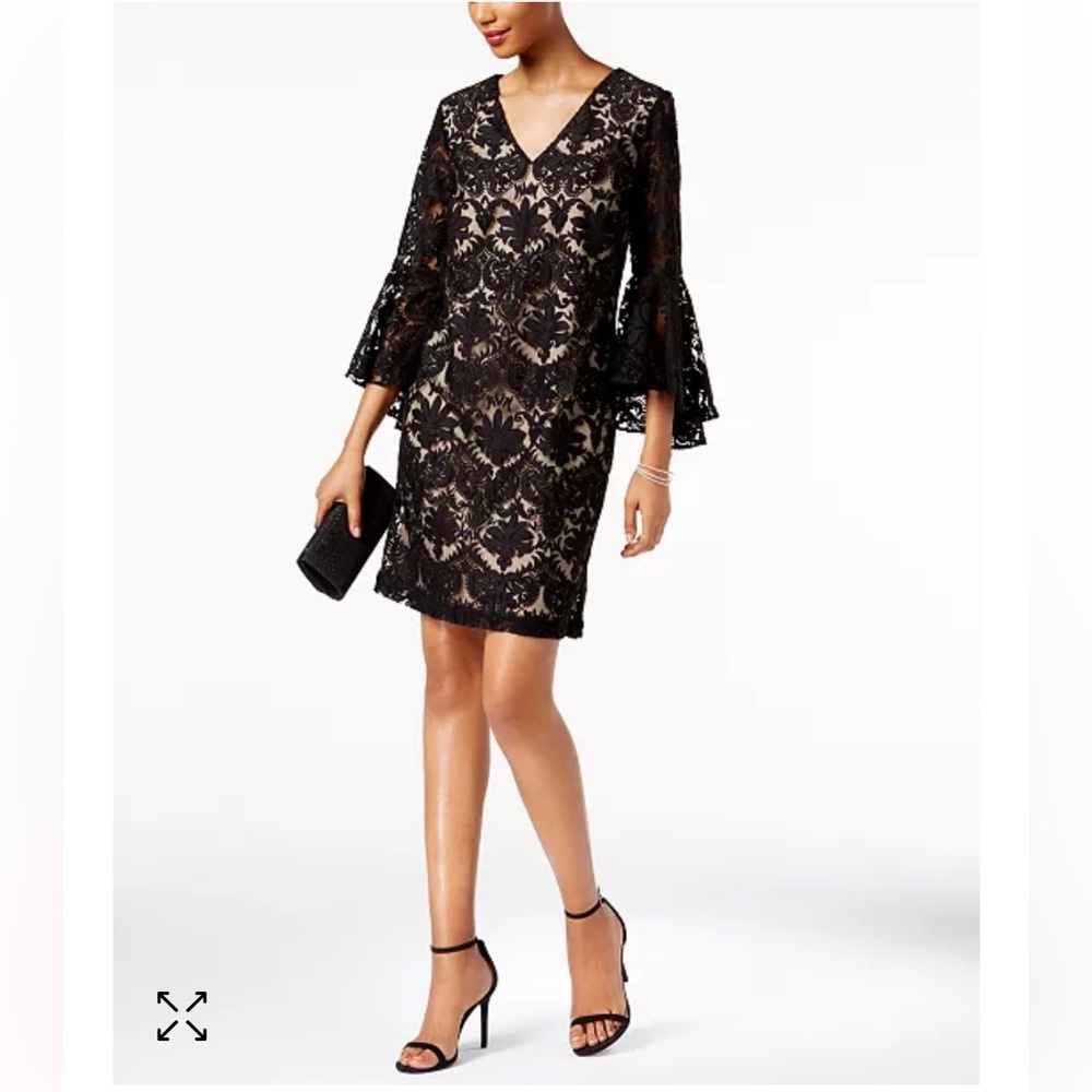 MSK V-Neck Lace Bell-Sleeve Dress Size 6